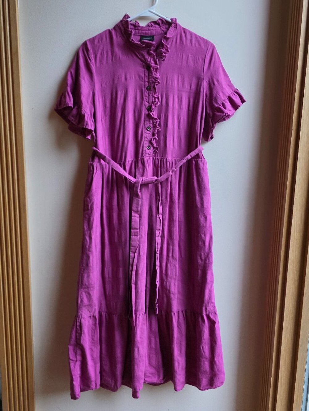 Who What Wear Magenta Ruffled Maxi Dress Size Medium